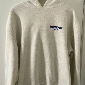 White Fox Boutique offstage hoodie in Heather Grey/ Navy Blue in a size M/L